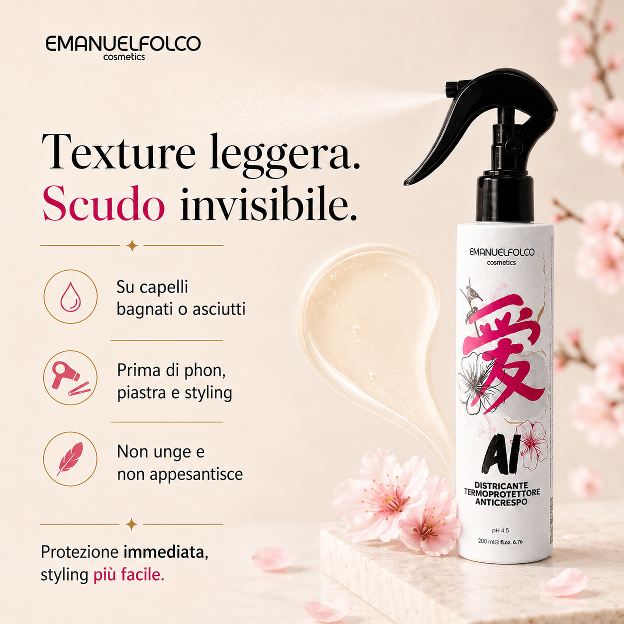Ai - Spray Districante, Termoprotettore ed Anticrespo