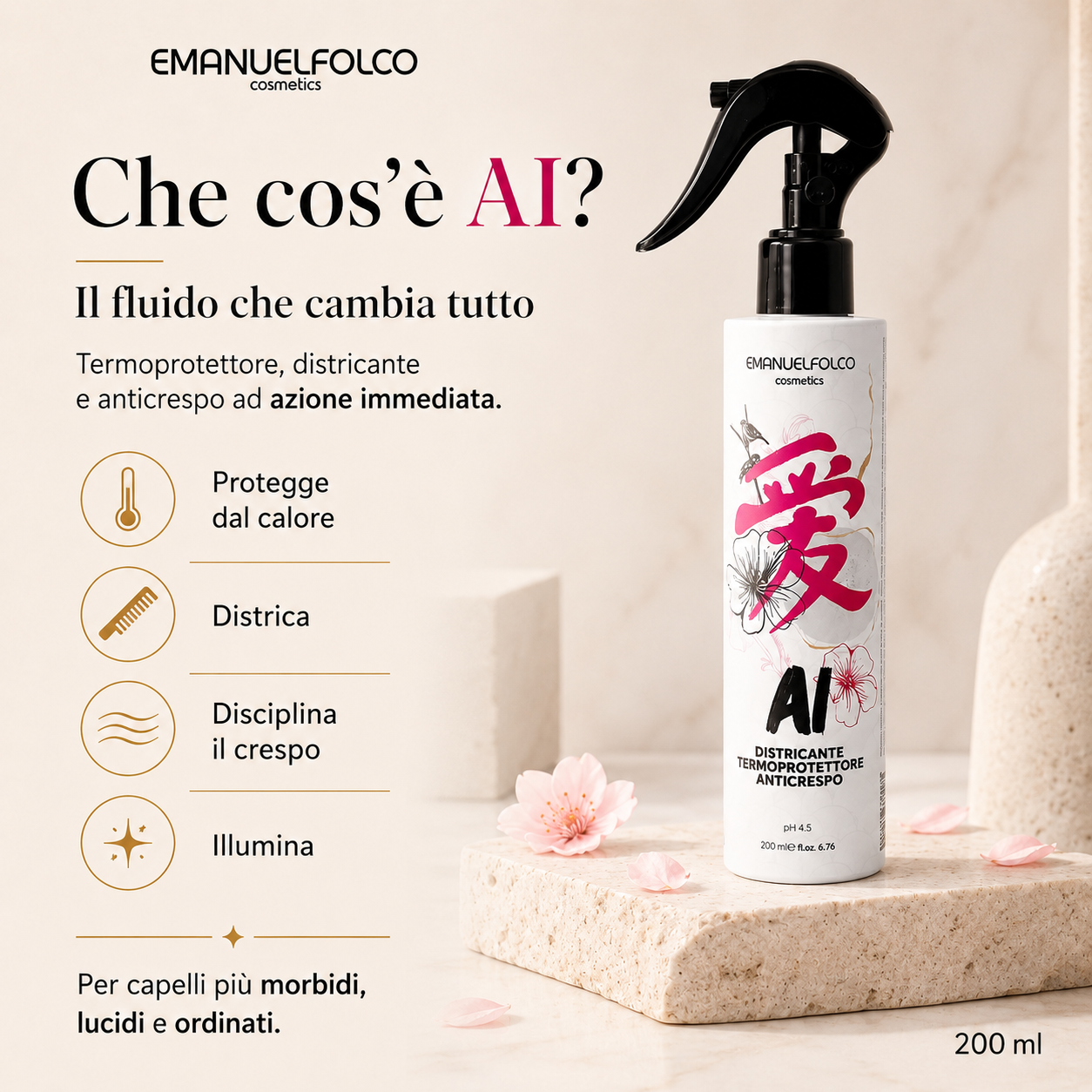 Ai - Spray Districante, Termoprotettore ed Anticrespo