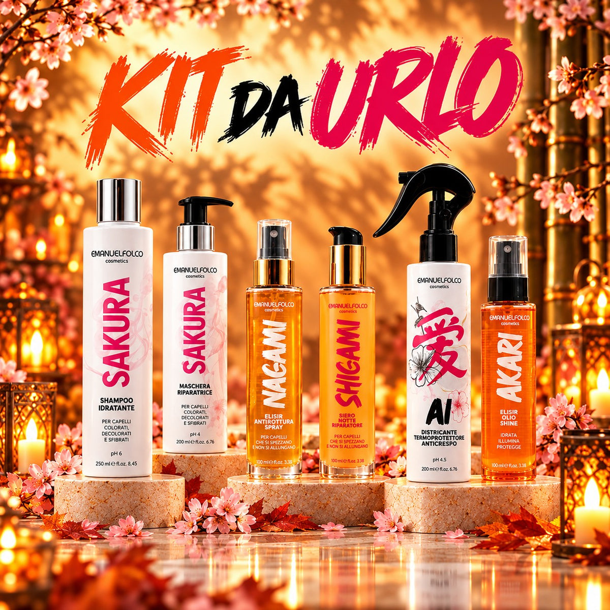 Kit da Urlo: Sakura Shampoo, Sakura Maschera, Nagami, Shigami, Ai e Akari