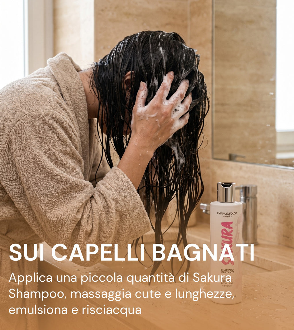 Applicazione di Kami Kami Ritual Repair sulle lunghezze dopo lo shampoo